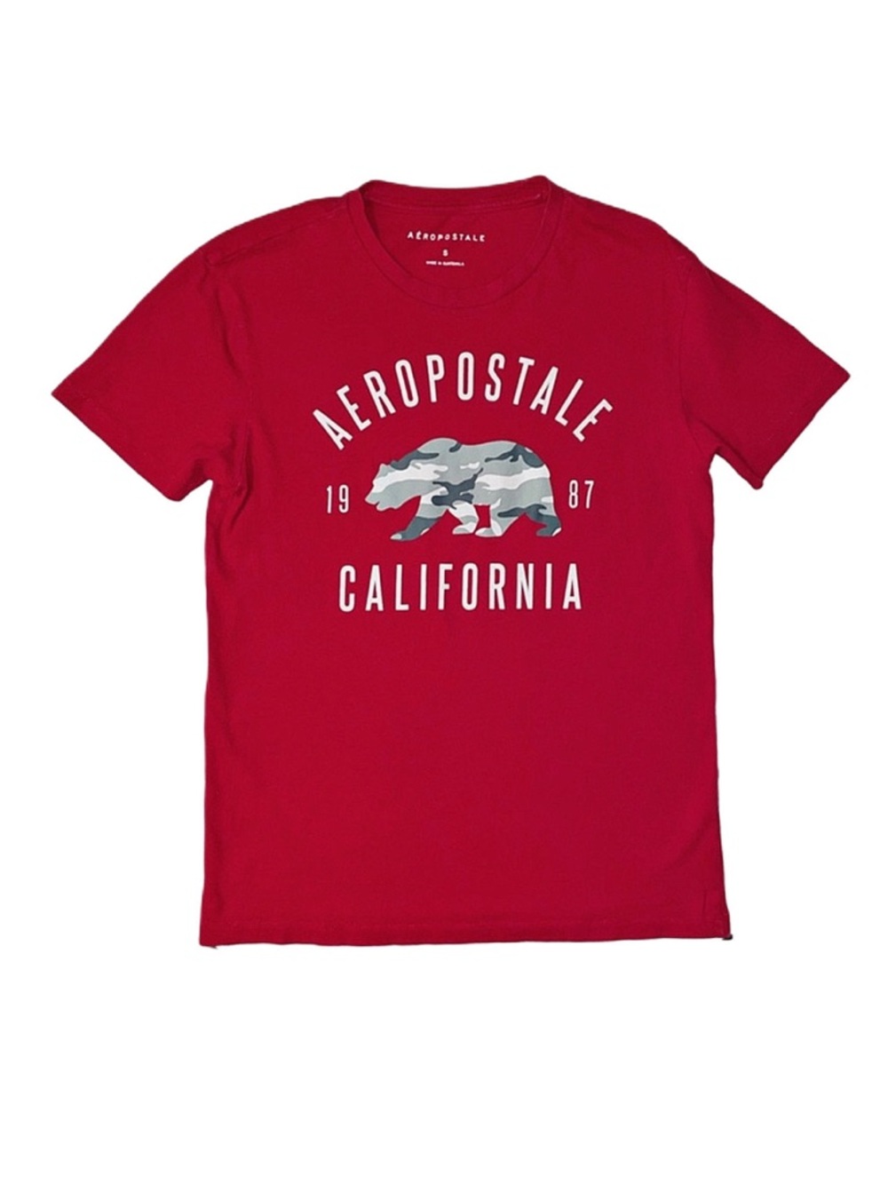 AEROPOSTALE Men's Red Graphic Short Sleeve Shirt Size Small